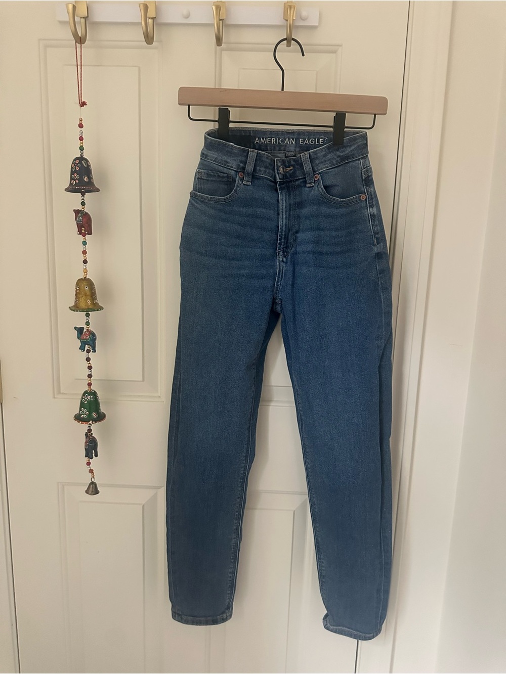 American Eagle Outfitters Dark Blue High-Rise Mom Jeans
